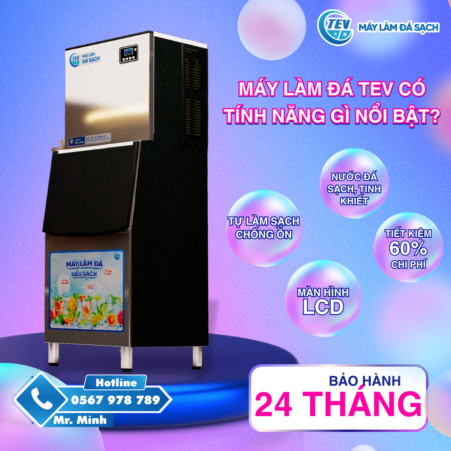 Máy làm đá TEV có tính năng gì nổi bật