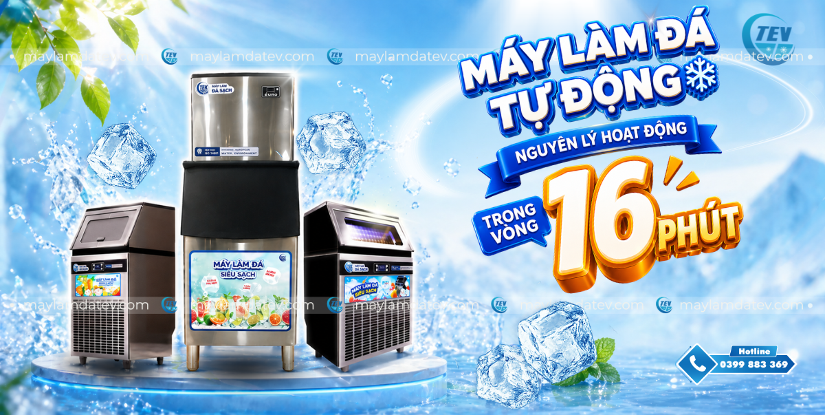 Nguyên lý hoạt động của máy làm đá tự động vỏn vẹn chỉ trong vòng 16 phút