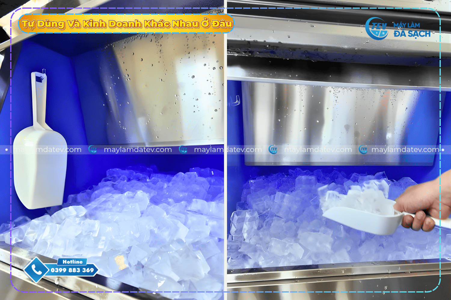 Tự dùng và kinh doanh khác đá viên khác nhau như thế nào