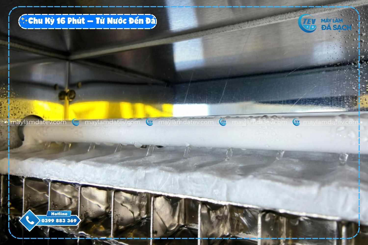 Chu kỳ làm đá tự động chỉ vỏn vẹ trong 16 phút