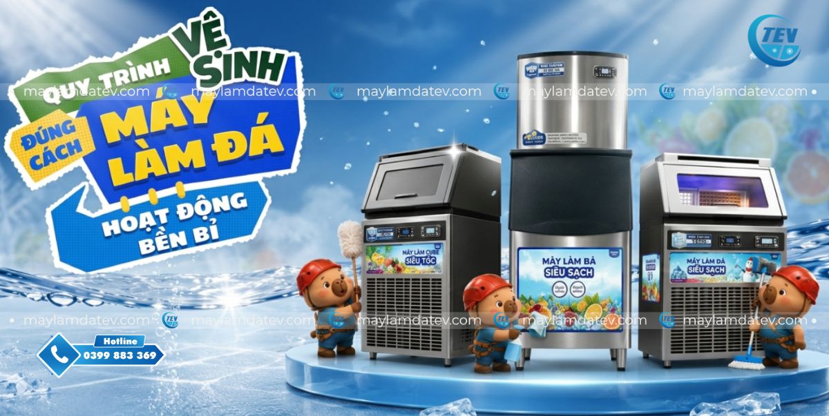 Máy làm đá có mùi hôi? Quy trình vệ sinh máy làm đá với 6 bước cho máy luôn hoạt động bền bỉ