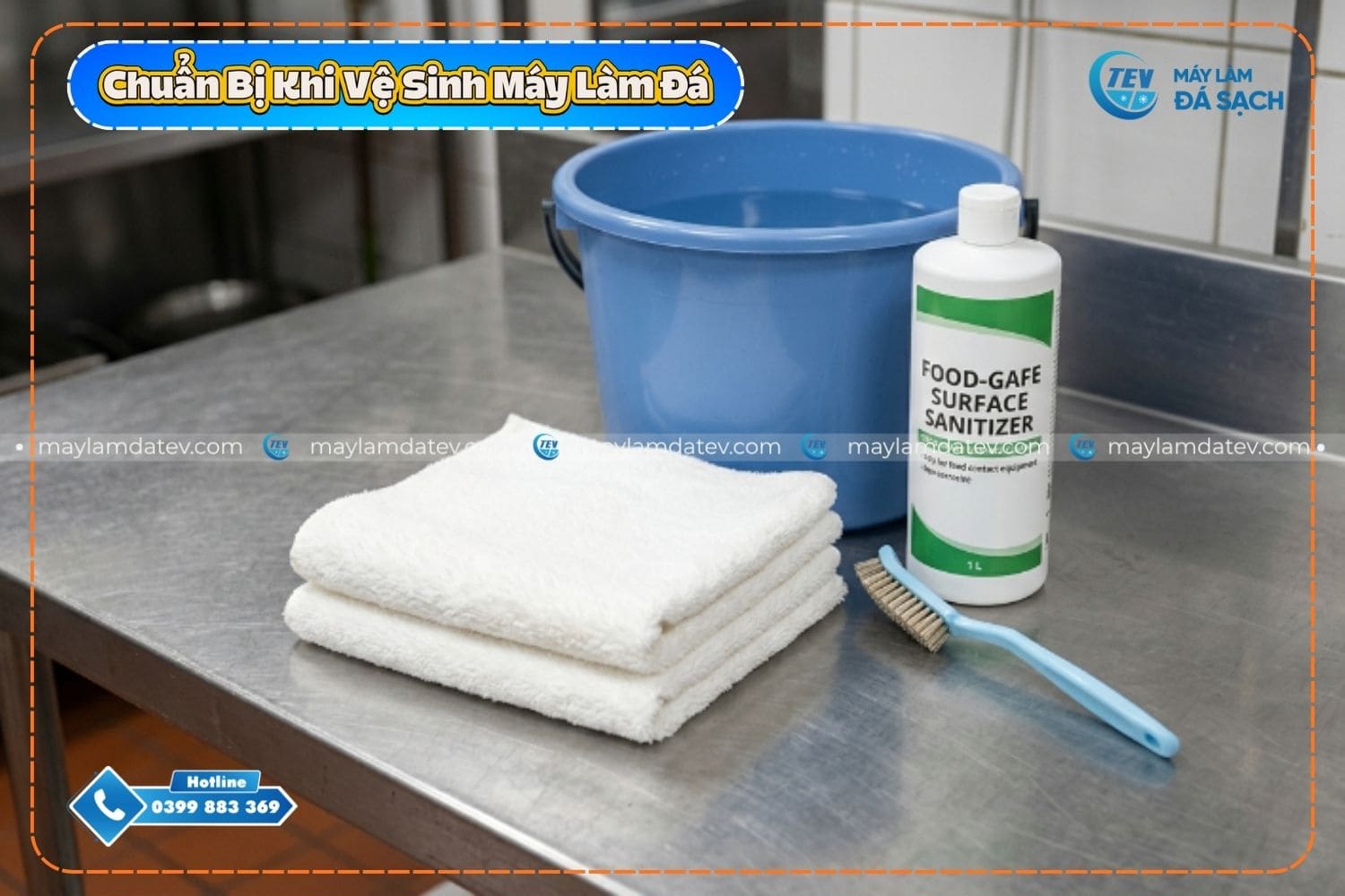 Dụng cụ cần có khi vệ sinh máy làm đá bị bẩn
