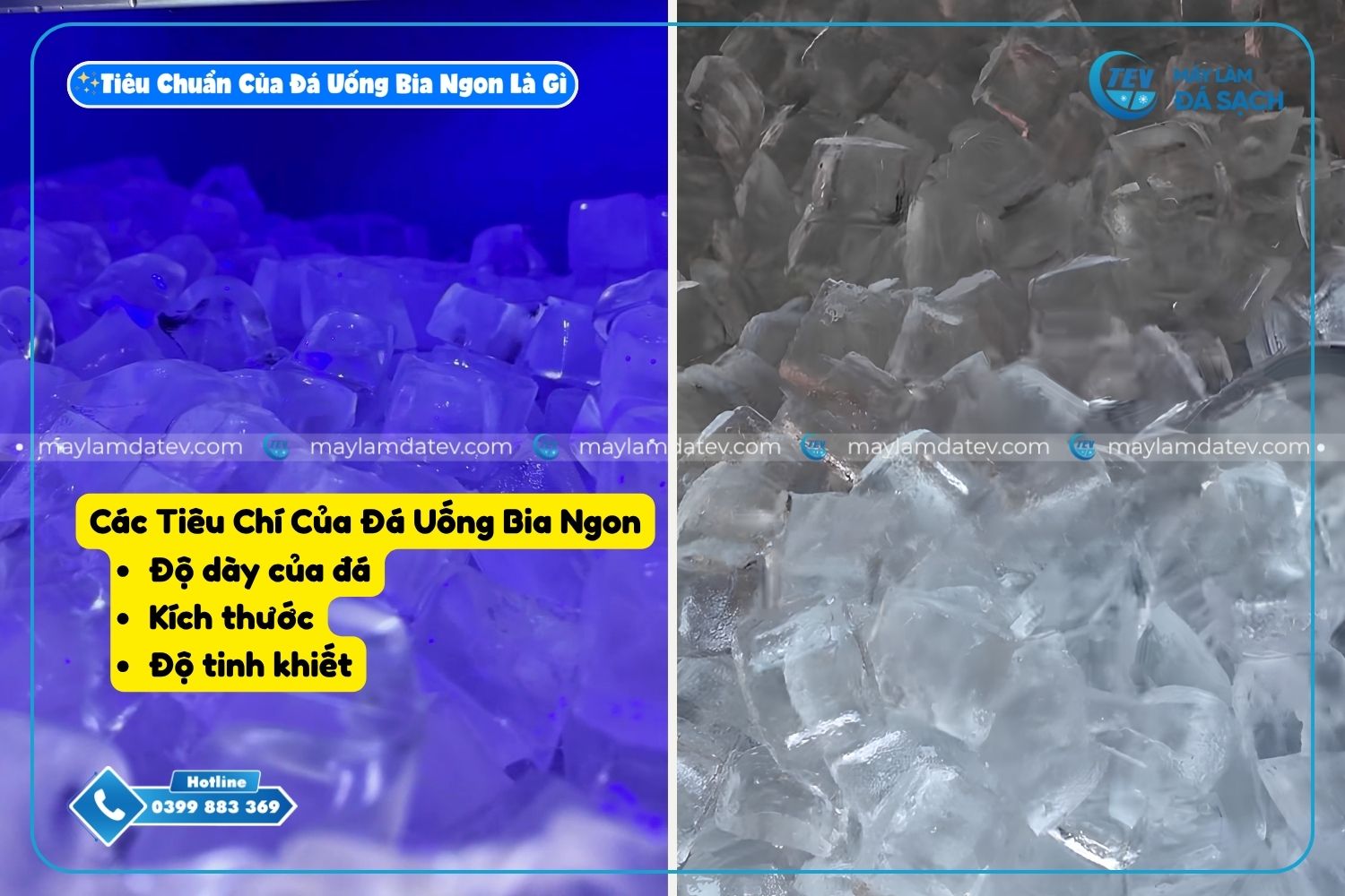 Tiêu chuẩn đá viên uống bia ngon