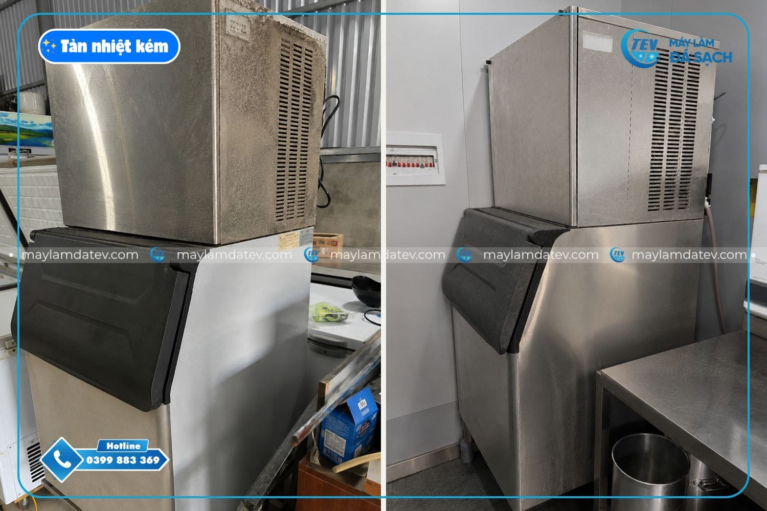 Đặt góc máy hẹp, không có không gian để máy tản nhiệt
