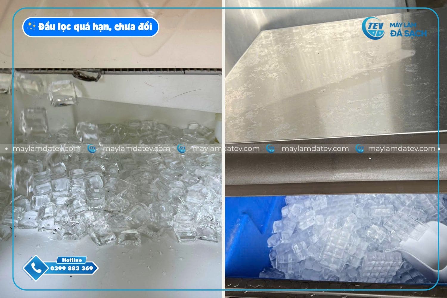 Đầu lọc tới hạn chưa thay, ảnh hưởng tới chất lượng đá