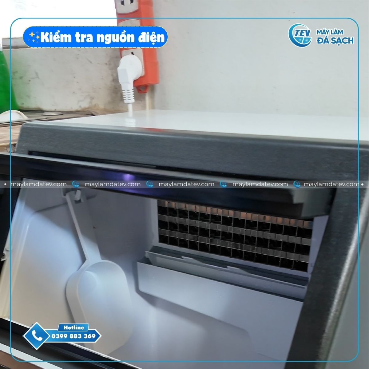 Kiểm tra hệ thống điện của máy làm đá