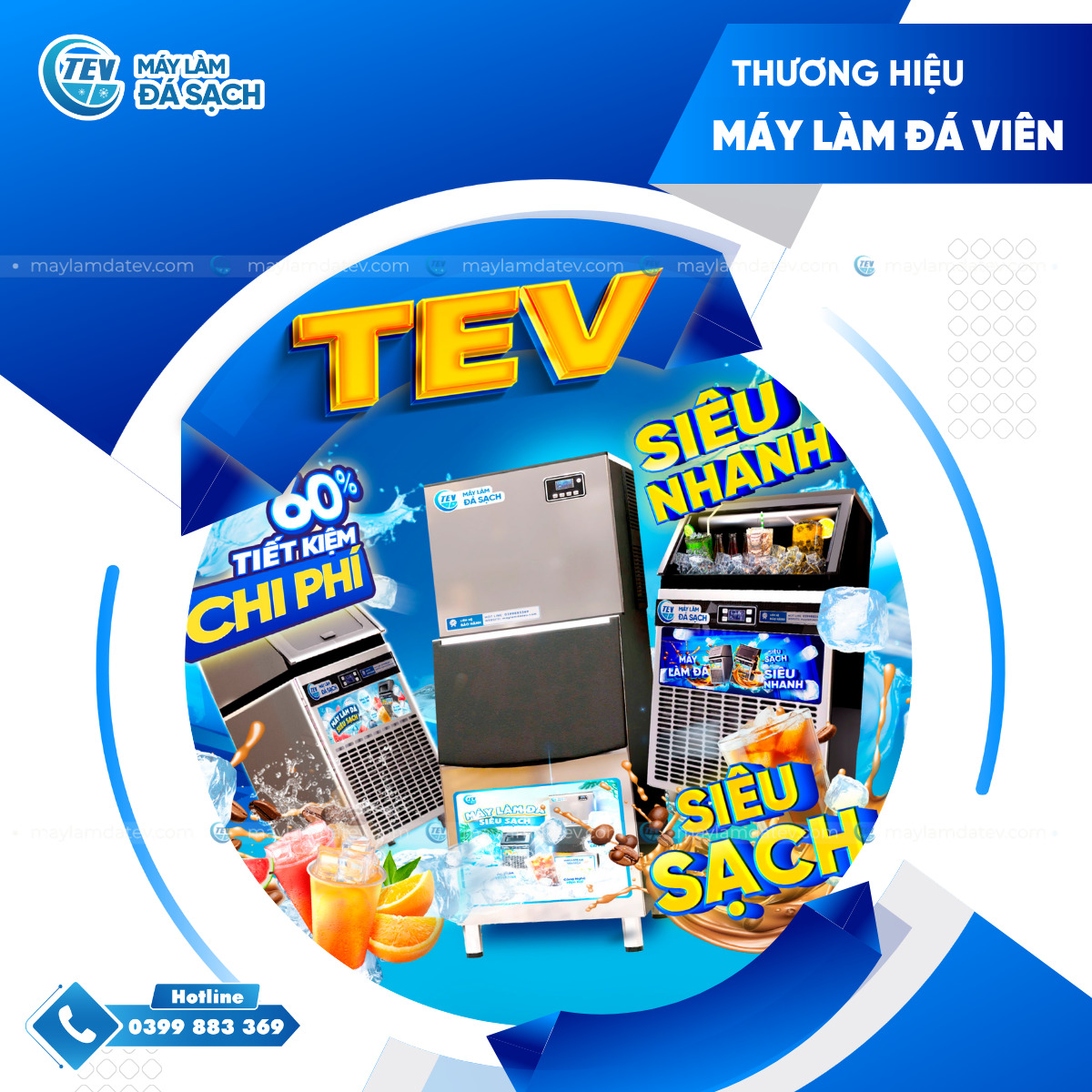 Máy Làm Đá TEV bền bỉ dành cho chuỗi cà phê