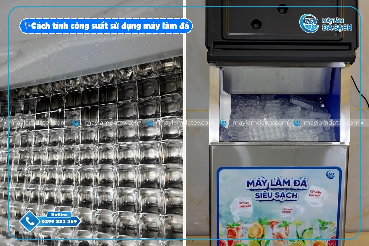 Cách tính công suất sử dụng của máy làm đá