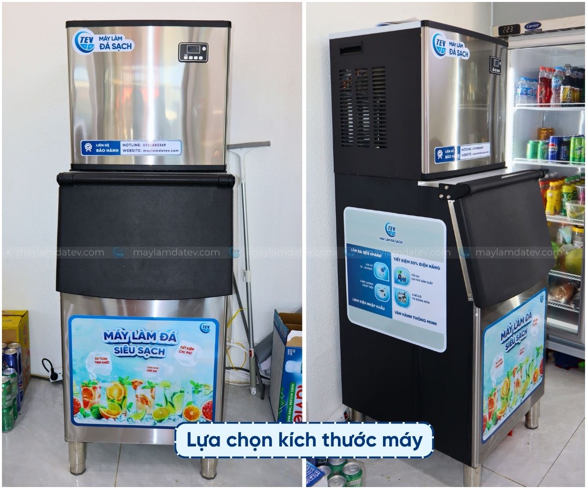 Kích thước máy làm đá cách tối thiểu bao nhiêu là đủ?