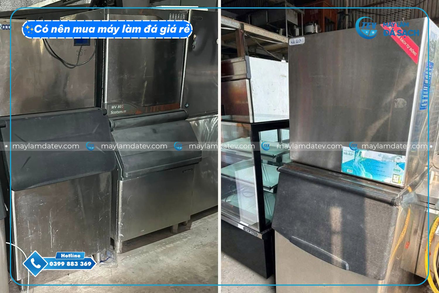 Máy làm đá viên giá rẻ phụ thuộc vào nhà sản xuất