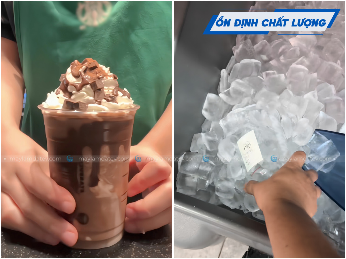 Máy làm đá giúp đảm bảo chất lượng đồ uống ổn định khi kinh doanh chuỗi cà phê
