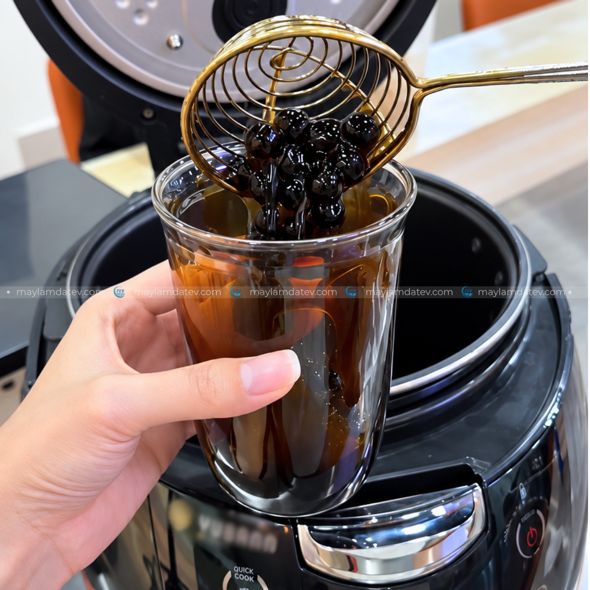 Nồi nấu trân châu cho các quán trà sữa kèm topping